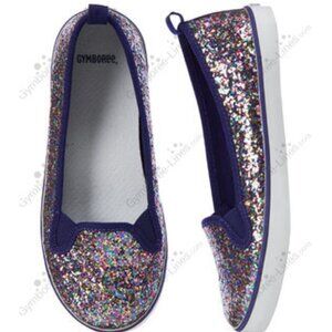 Gymboree "Glitter Skimmer" Girls Rainbow Glitter slip on Sneakers NWT